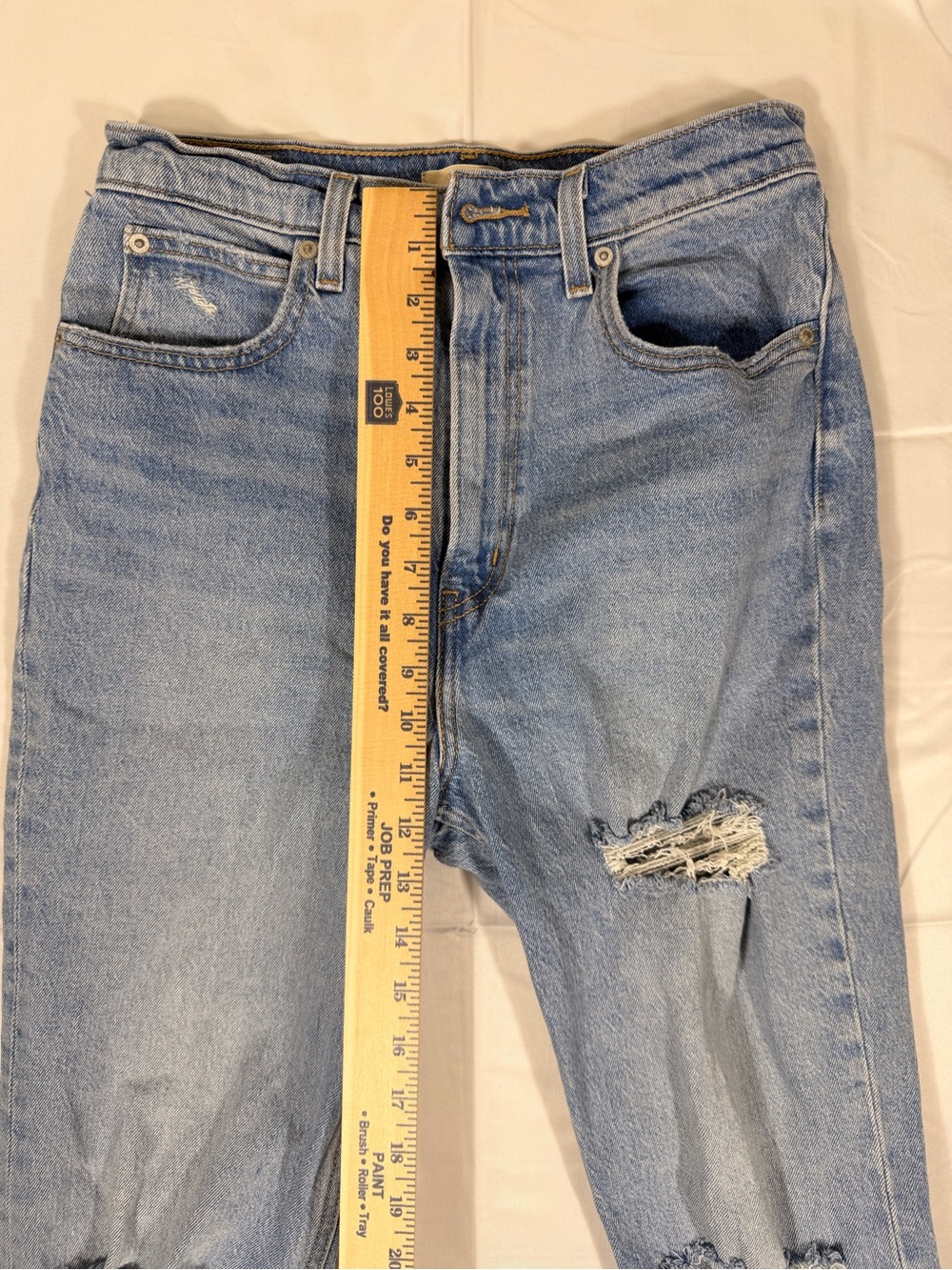 Levi’s 70s High Light Blue Distressed Flare Jeans - Picture 5 of 13